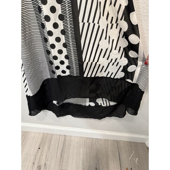 Anthropologie Maeve Halter Black Cream Dot Print Maxi Dress High Low Hem Sz Xs - Picture 5 of 9